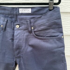 ❌ SOLD Gustin NWOT #361 navy selvedge twill Japanese denim jeans 36x30 silm fit.